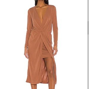 MIDI dress in terracotta color perfect for fall